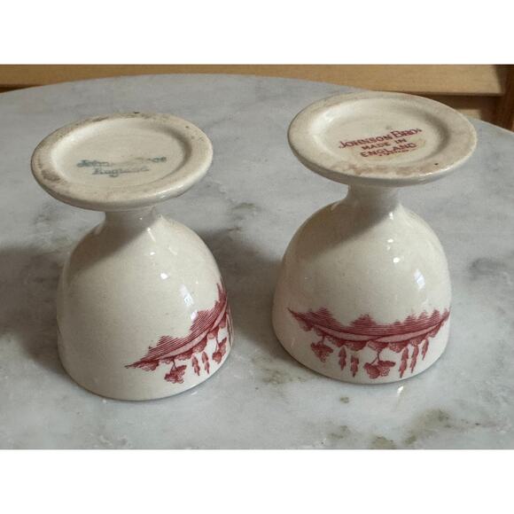 Vintage Johnson Brothers "Old Britain Castles" Pink Single Egg Cups - Set of 2 - Picture 7 of 7